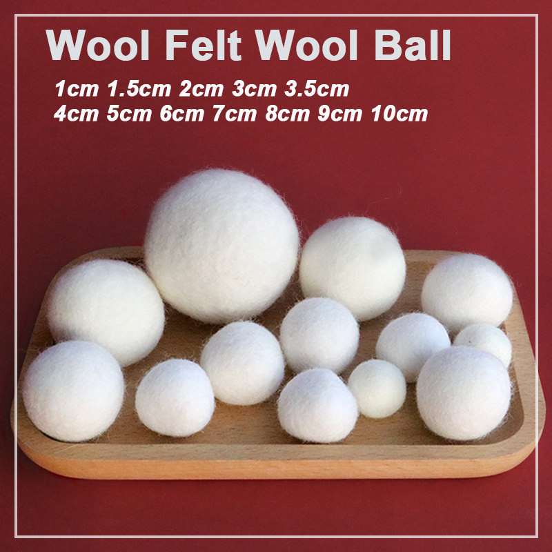 Baby Nursery Garland - 1-10pcs 1cm-10cm White Wool Felt Ball