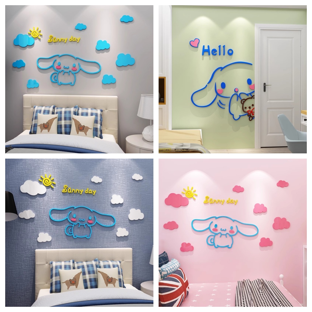 Baby Nursery Wall Art - Sanrio Stickers Acrylic Layout 3D Stereo