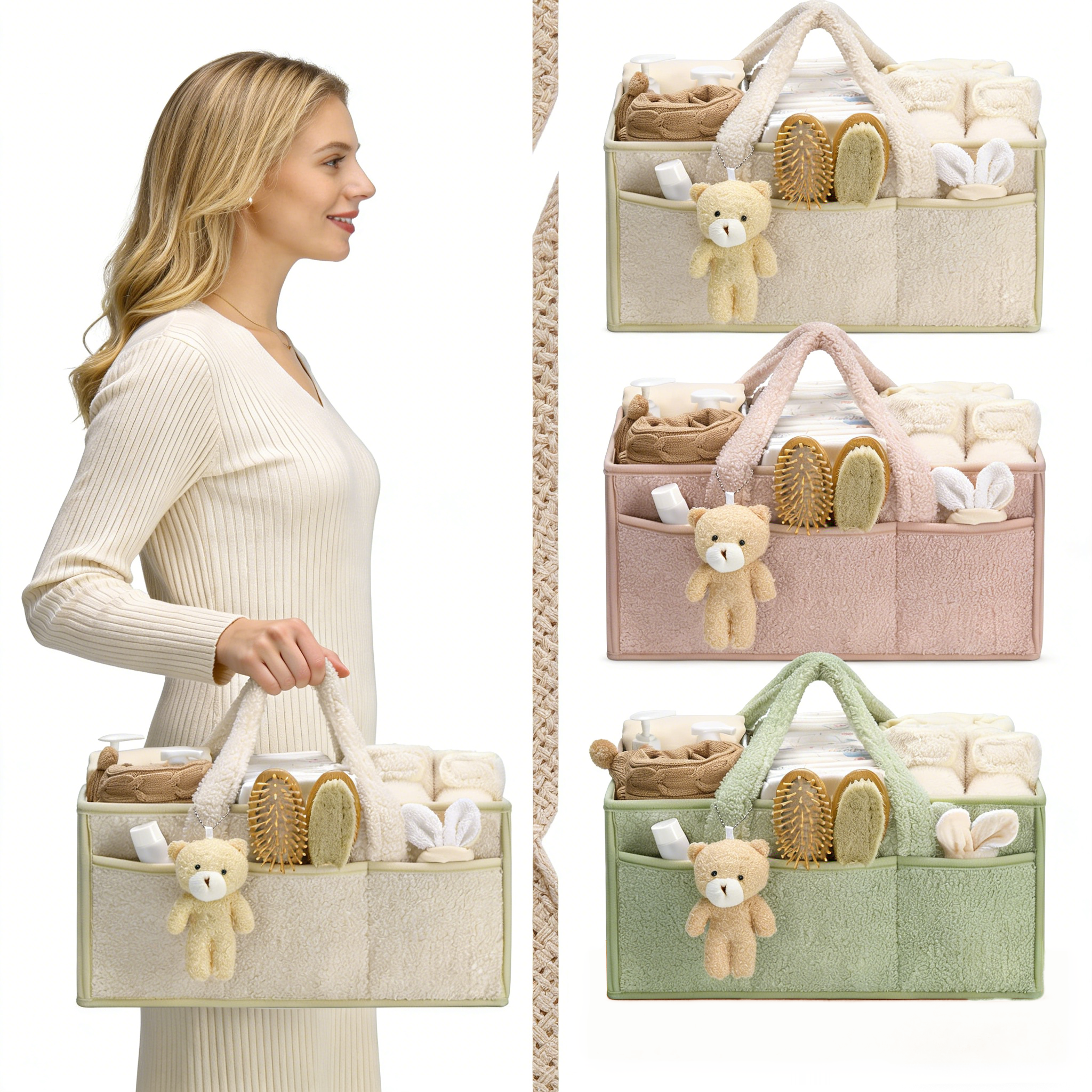 Diaper Caddy Organizer - Baby Diaper Caddy Organizer with Handle,