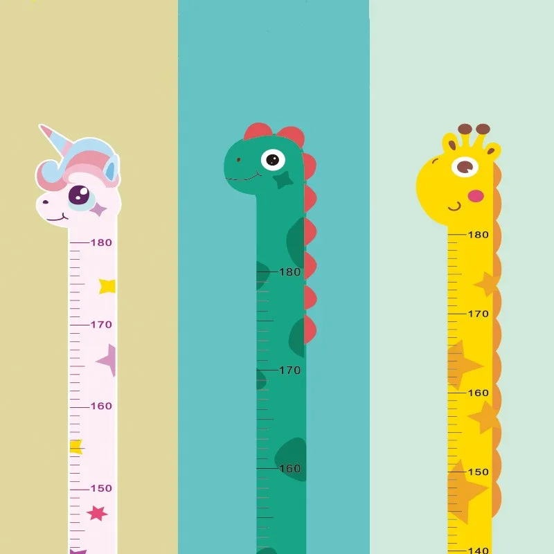 Baby Nursery Stickers - Cartoon Animals Baby Height Measure Ruler