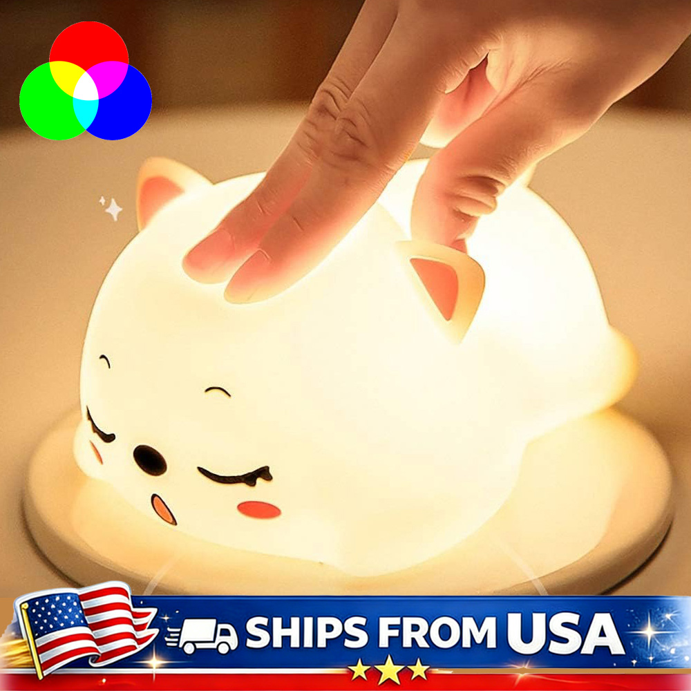 Baby Nursery Colors - Rechargeable Kids Night Light Silicone LED