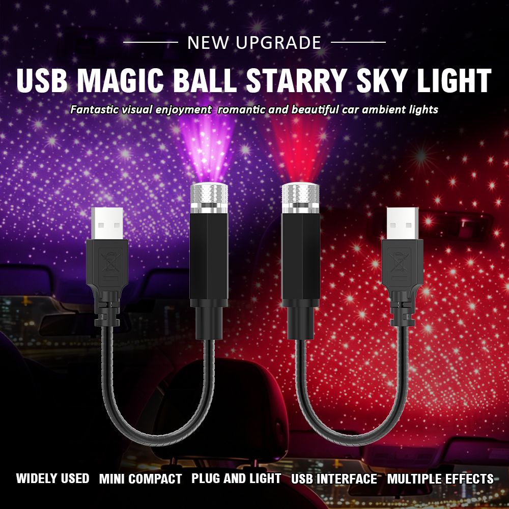 Night Light Projector Stars - USB Car Roof Projector LED Starry