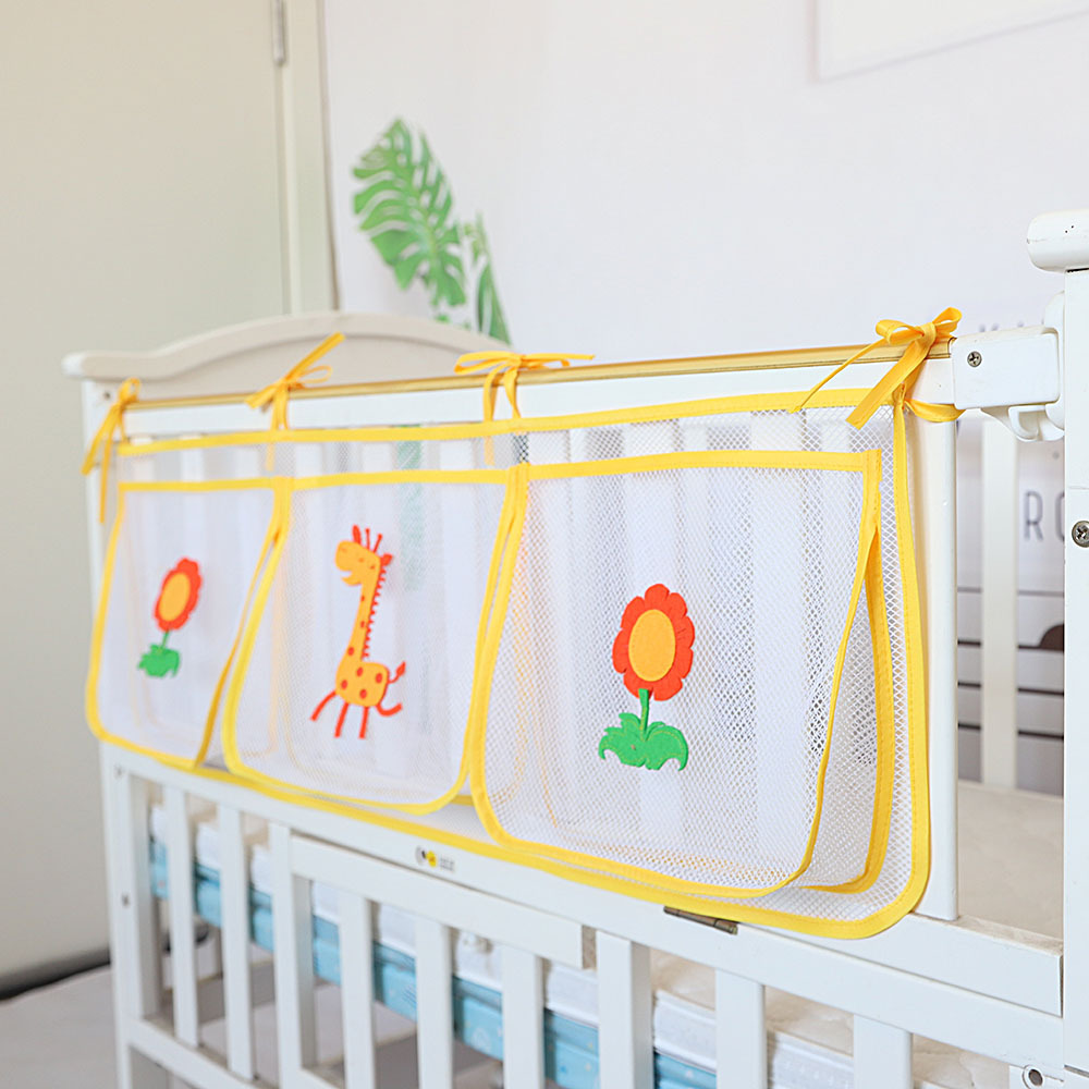 Diaper Caddy Organizer - Cartoon Crib Storage Bag 3grid Baby