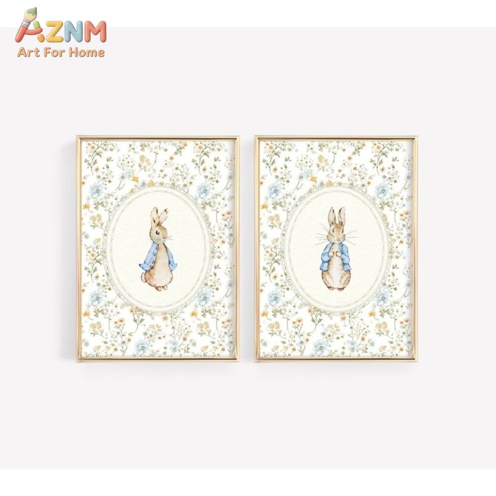 Baby Nursery Wall Art - AZNM Vintage Peter Rabbit Canvas Print