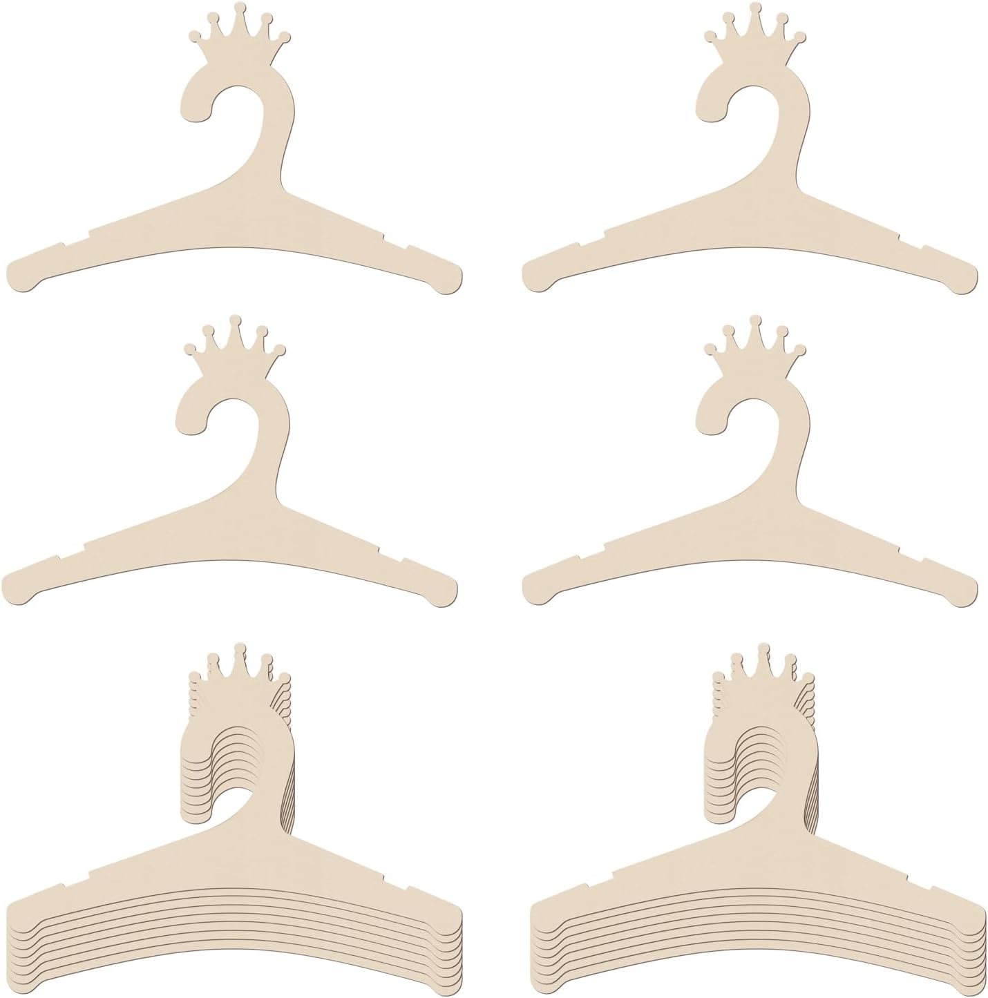 Baby Nursery Hangers - Wooden Baby Hangers 9 Inch, Cute