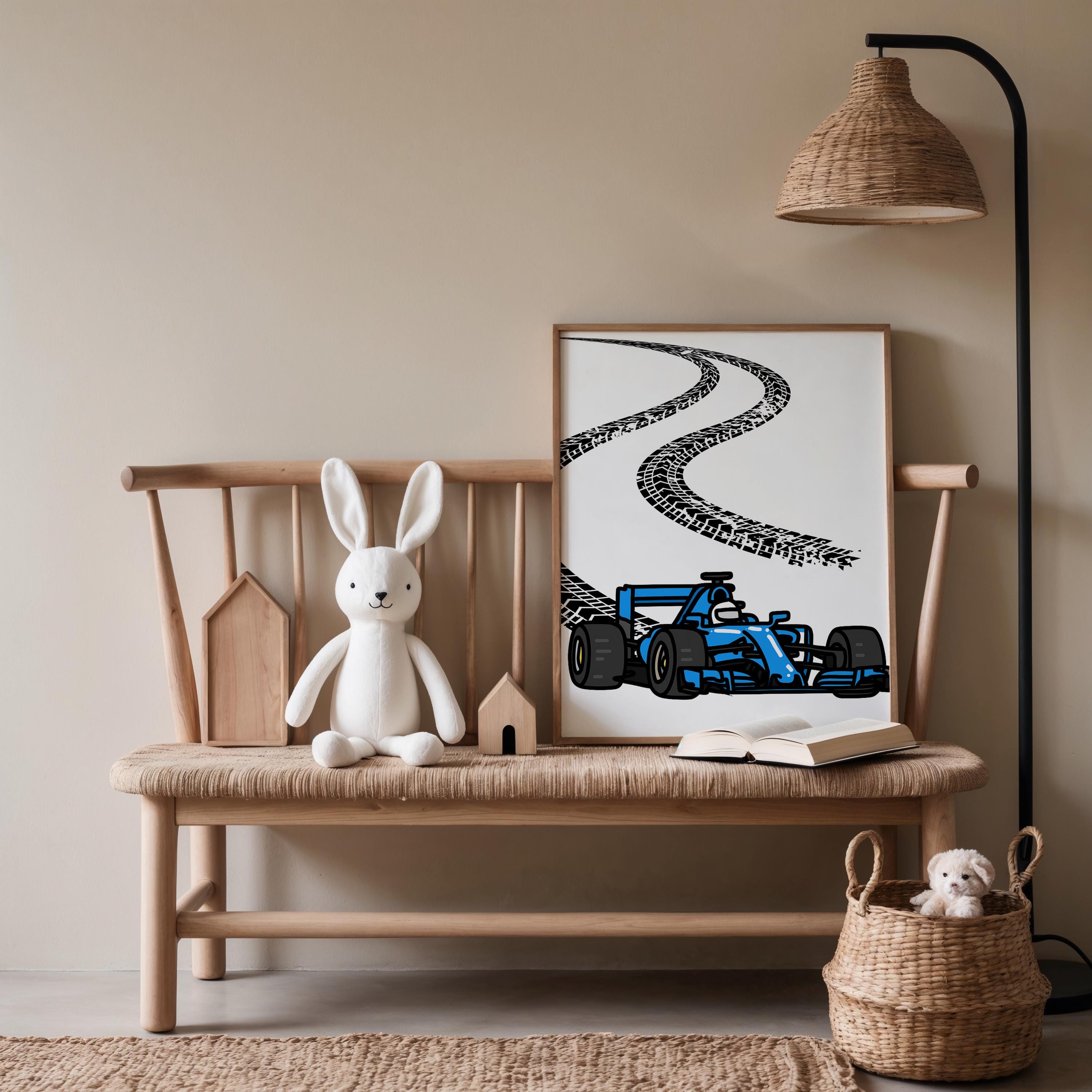 Custom Name Racing Car Nursery - Baby Nursery Wall Art のレビューと価格