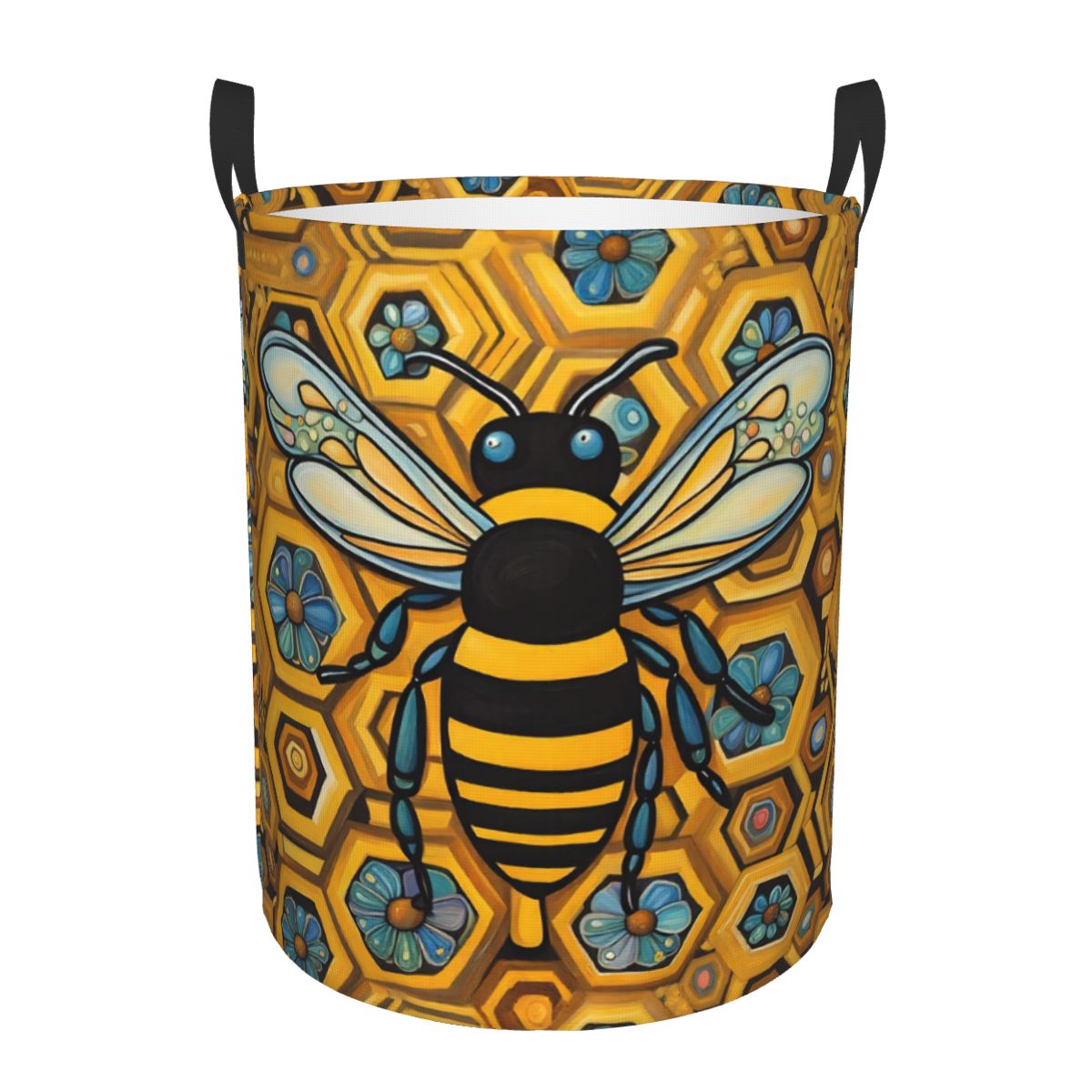 Bee And Honeycomb Print Laundr - Baby Nursery Laundry Basket のレビューと価格