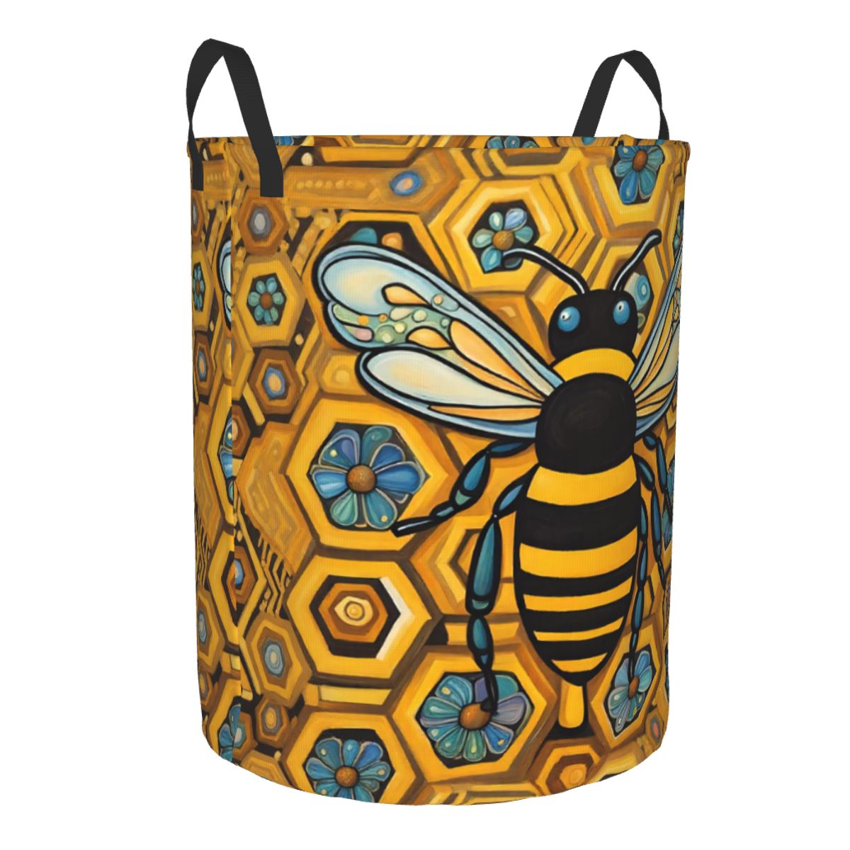Bee And Honeycomb Print Laundr - Baby Nursery Laundry Basket のレビューと価格
