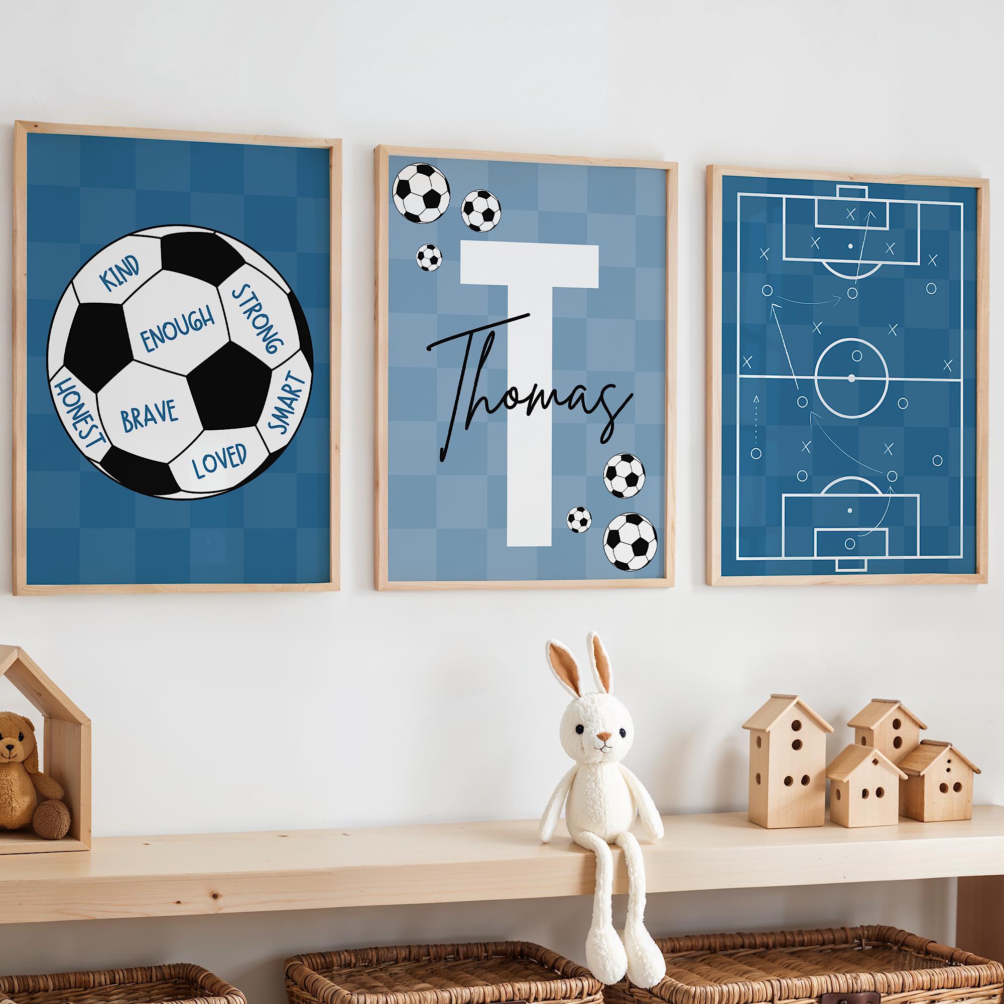 Custom Soccer Wall Art Set Aff - Baby Nursery Wall Art のレビューと価格
