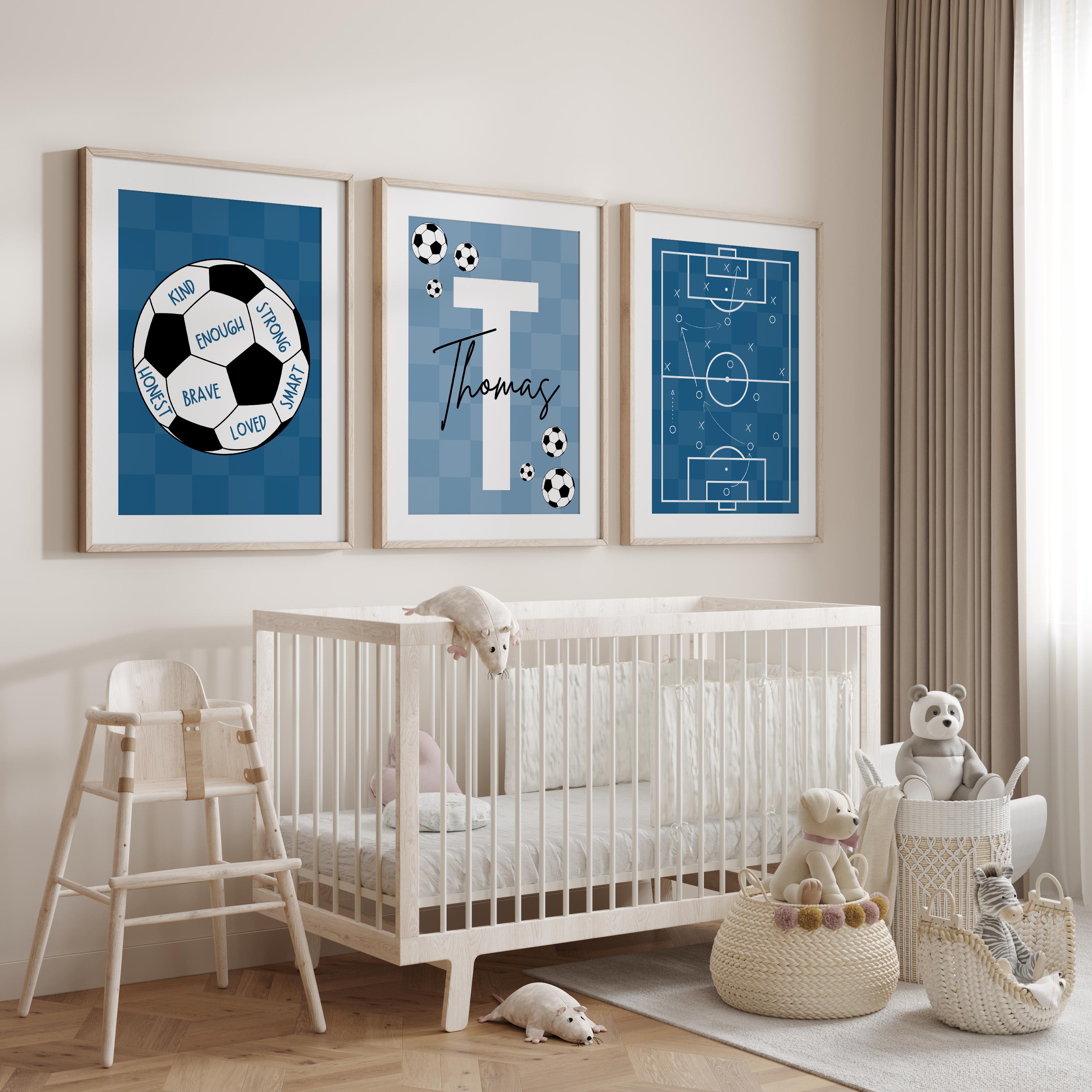 Custom Soccer Wall Art Set Aff - Baby Nursery Wall Art のレビューと価格
