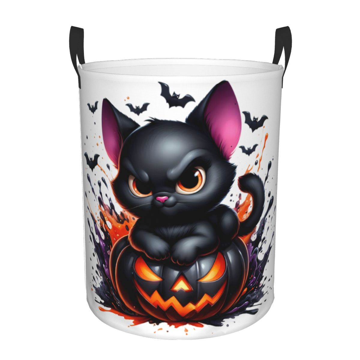 Halloween Black Cat Pumpkins L - Baby Nursery Laundry Basket のレビューと価格