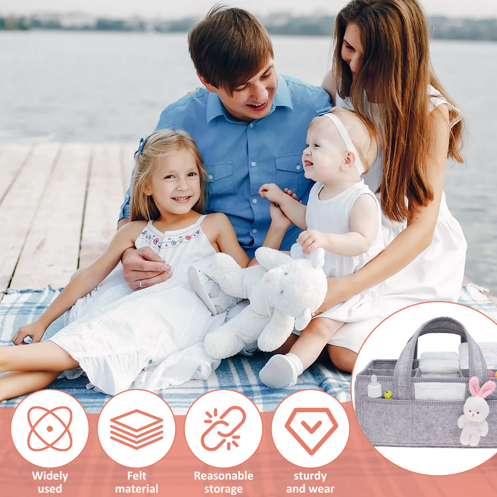 Baby Diaper Caddy Felt Baby Di - Diaper Caddy Organizer のレビューと価格