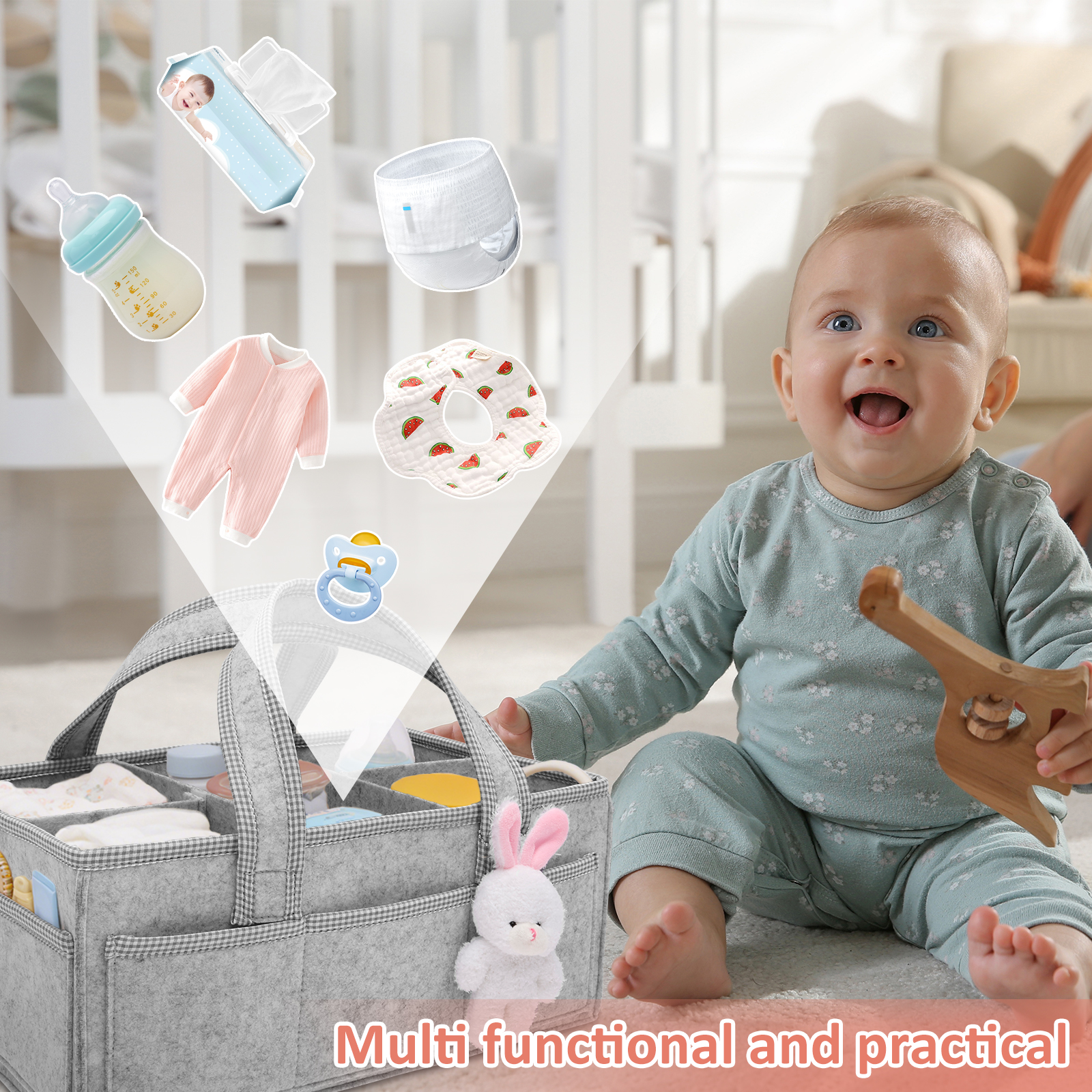 Baby Diaper Caddy Felt Baby Di - Diaper Caddy Organizer のレビューと価格