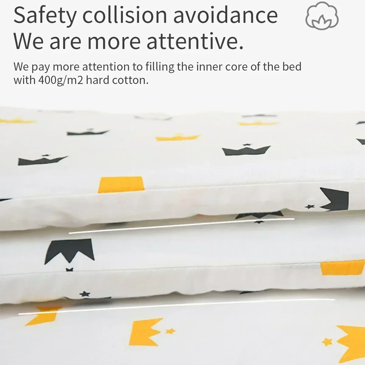 Baby Bed Bumpers Infant Cotton - Baby Nursery Cushion のレビューと価格