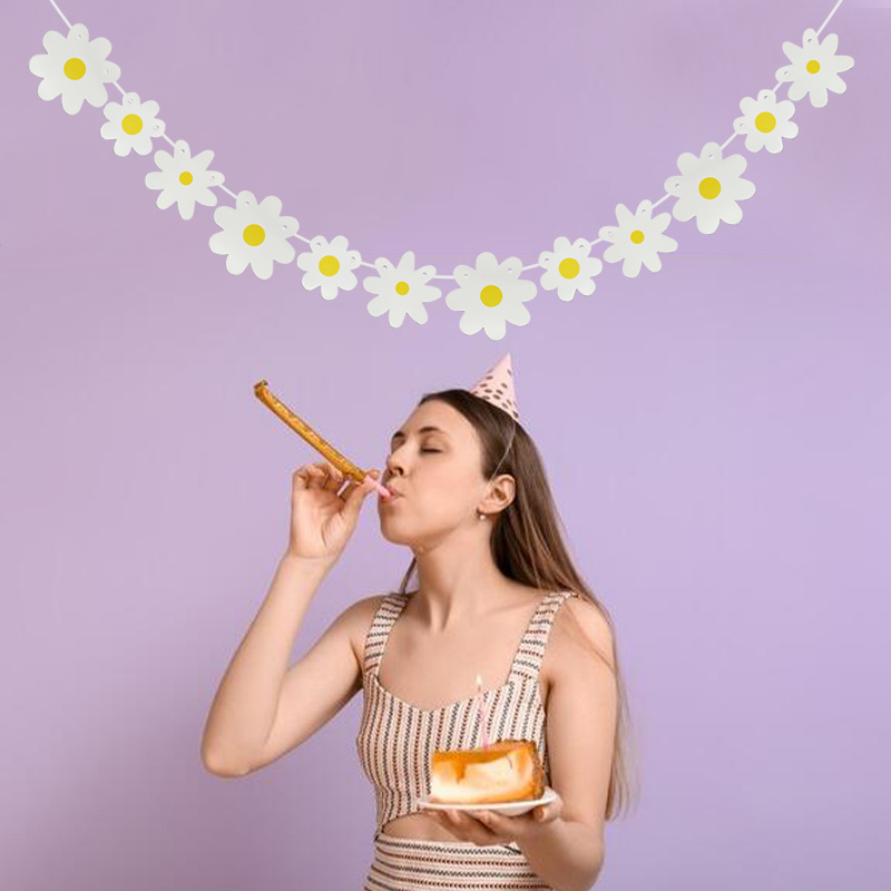 1Set White Daisy Flower Banner - Baby Nursery Garland のレビューと価格