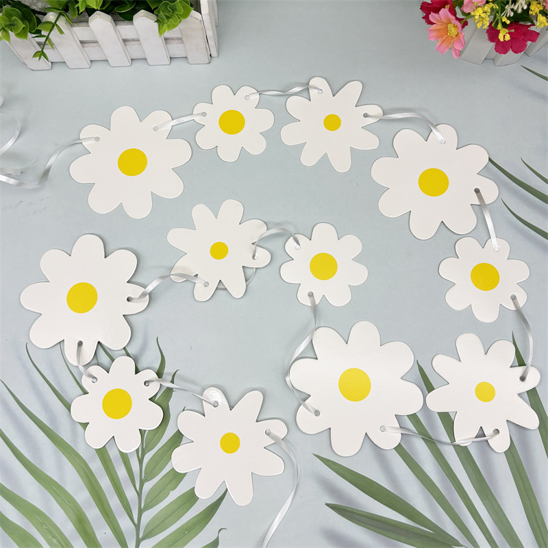 1Set White Daisy Flower Banner - Baby Nursery Garland のレビューと価格