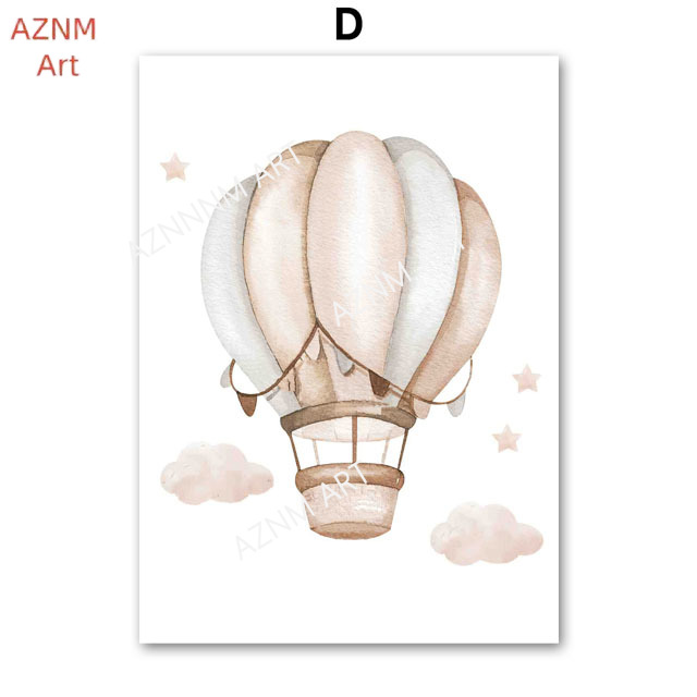 Elephant Balloon Rainbow Moon  - Baby Nursery Wall Art のレビューと価格