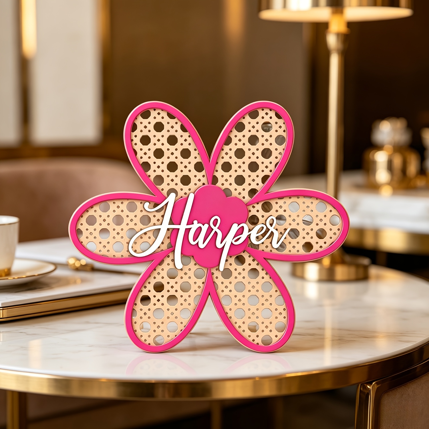 Personalized Boho Rattan Flowe - Baby Nursery Usa のレビューと価格
