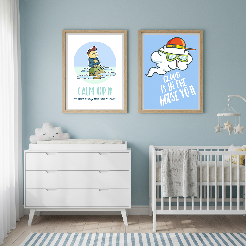 Cartoon Nursery Wall Art, Funn - Baby Nursery Quotes Wall Art のレビューと価格