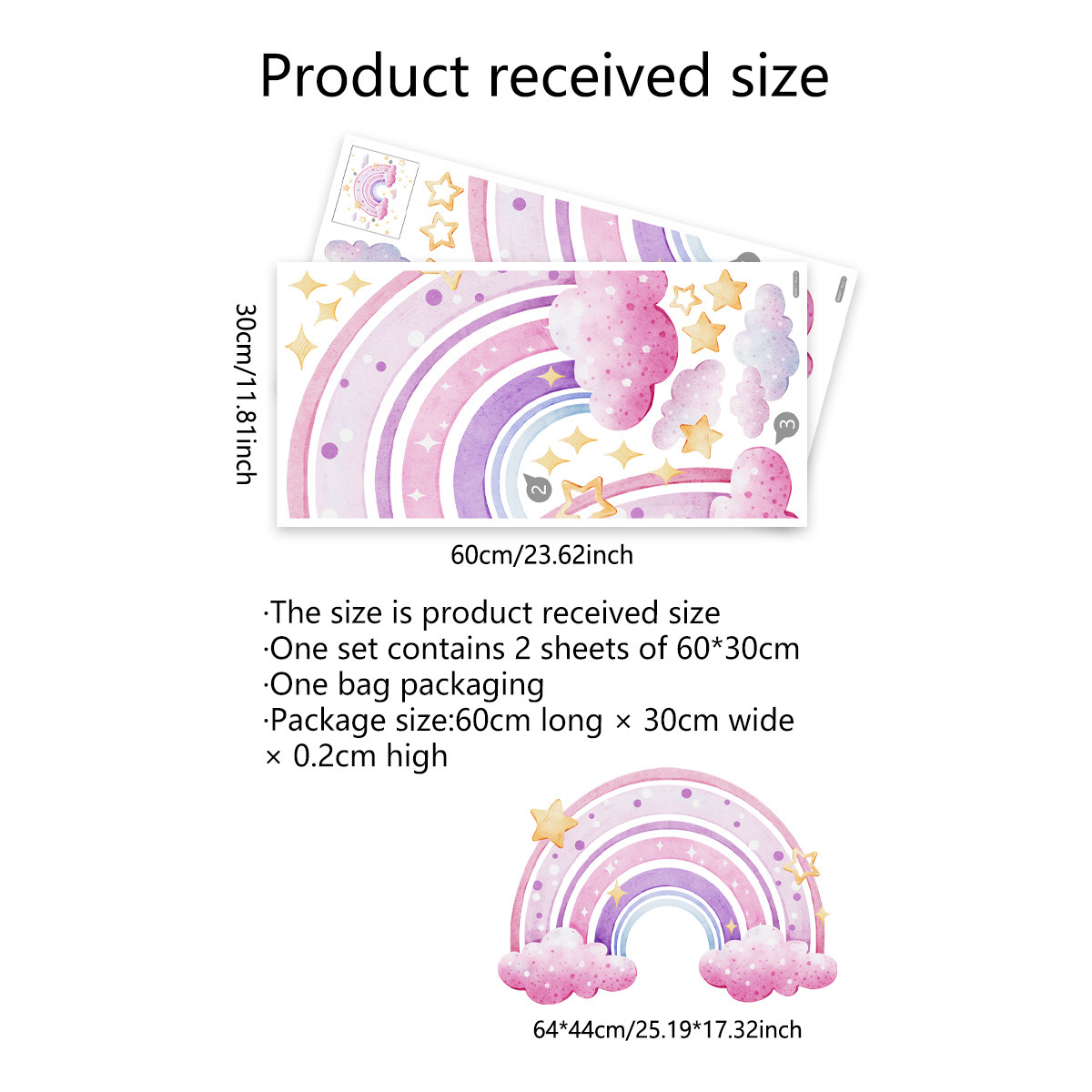 Colorful Rainbow Stars Cloud W - Baby Nursery Stickers のレビューと価格