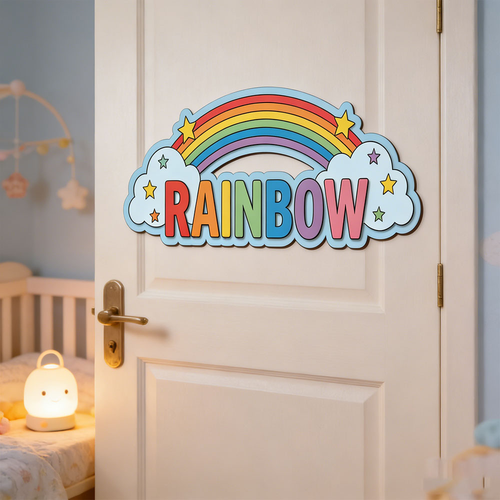Custom Rainbow Cloud Star Name - Baby Nursery Usa のレビューと価格