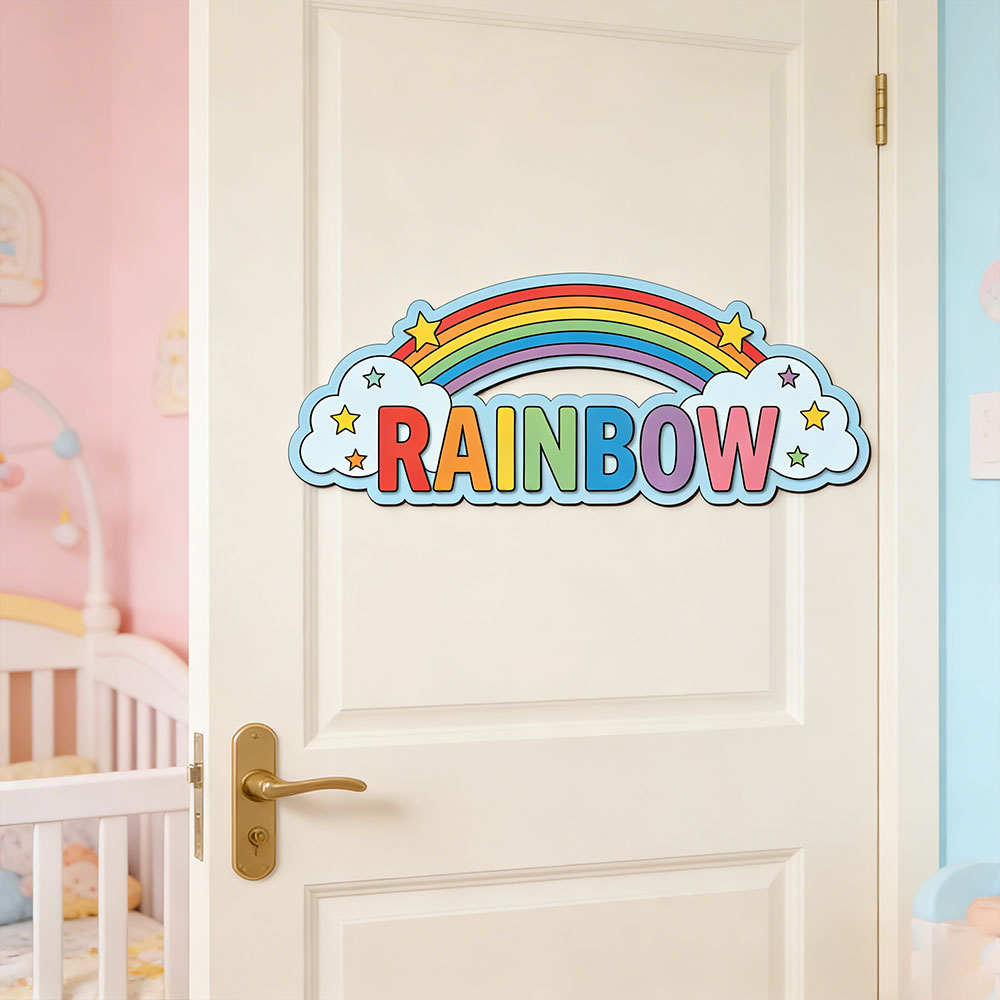 Custom Rainbow Cloud Star Name - Baby Nursery Usa のレビューと価格