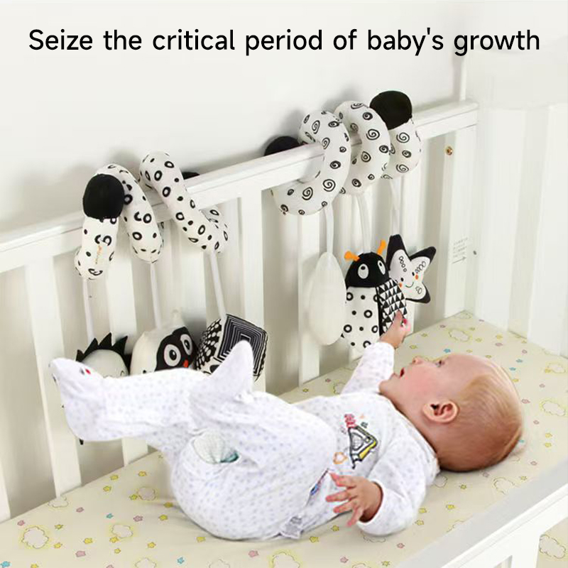 Baby Spiral Plush Toys Black a - Crib Mobile Musical のレビューと価格