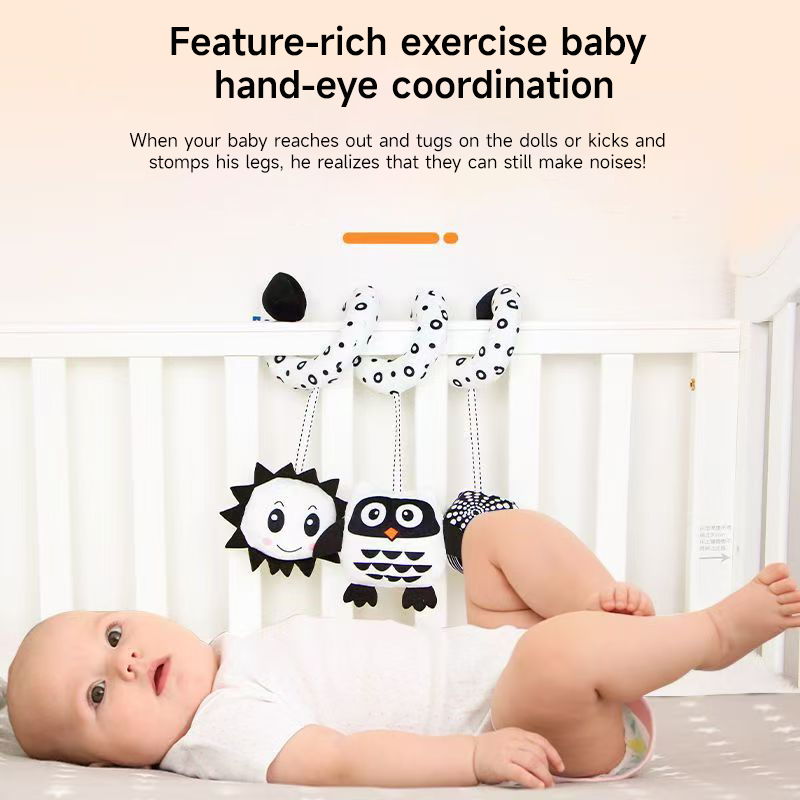 Baby Spiral Plush Toys Black a - Crib Mobile Musical のレビューと価格