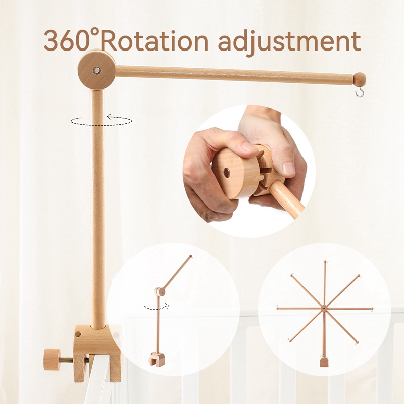 Baby Wooden Bed Bell Bracket M - Crib Mobile Musical のレビューと価格