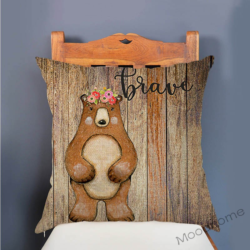 Cute Woodland Animals Wood Tex - Baby Nursery Cushion のレビューと価格