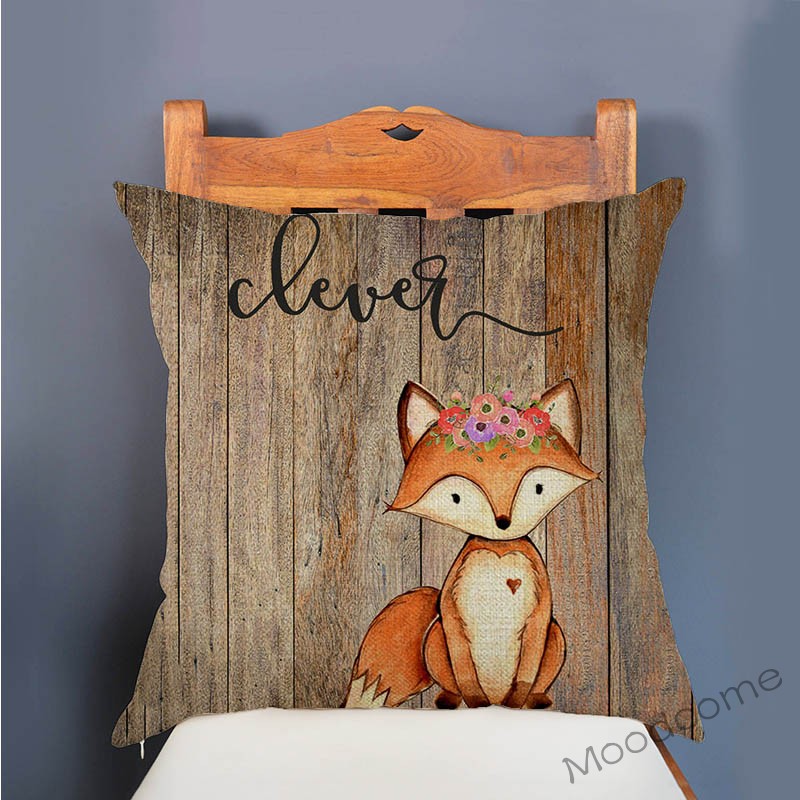 Cute Woodland Animals Wood Tex - Baby Nursery Cushion のレビューと価格