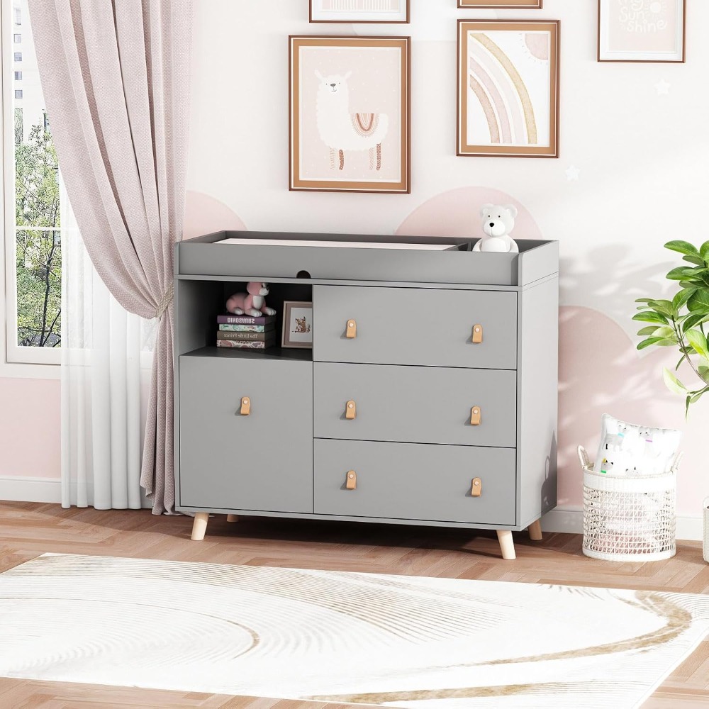 Baby Dresser Changing Table, T - Baby Nursery Laundry Basket のレビューと価格
