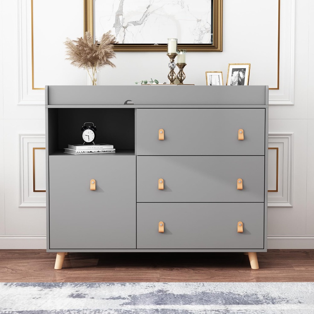 Baby Dresser Changing Table, T - Baby Nursery Laundry Basket のレビューと価格