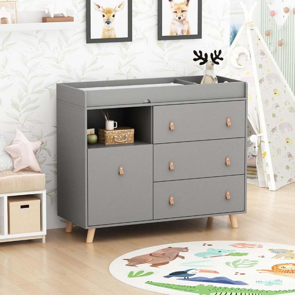 Baby Dresser Changing Table, T - Baby Nursery Laundry Basket のレビューと価格