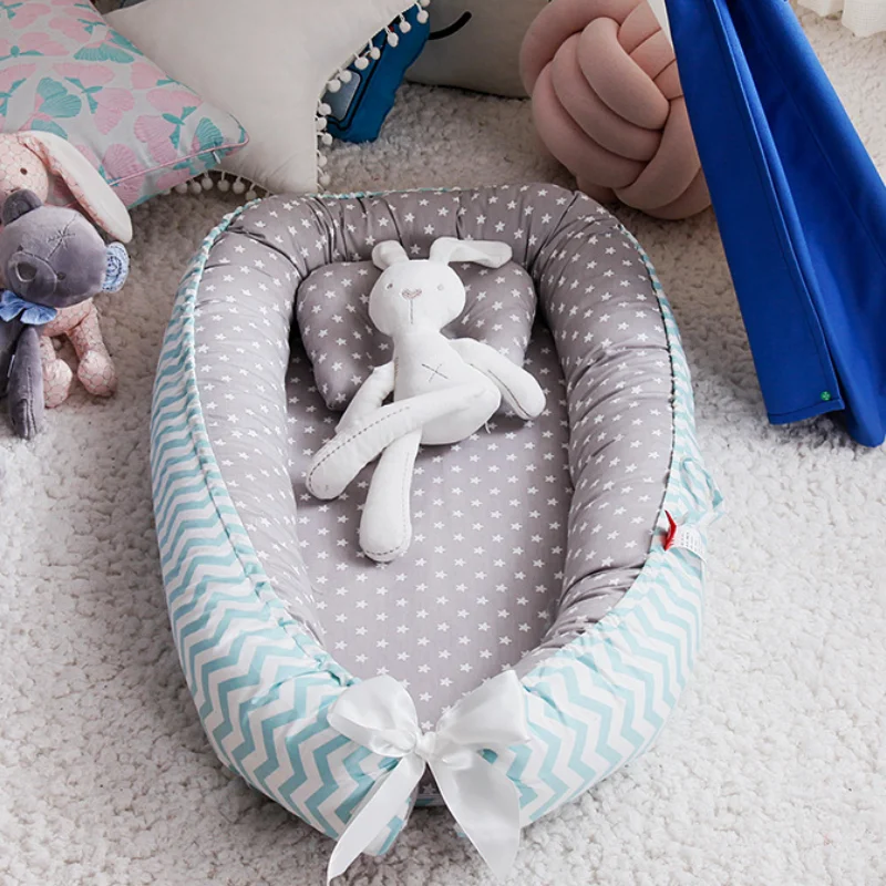85*50cm Baby Nest Bed with Pil - Baby Nursery Cushion のレビューと価格