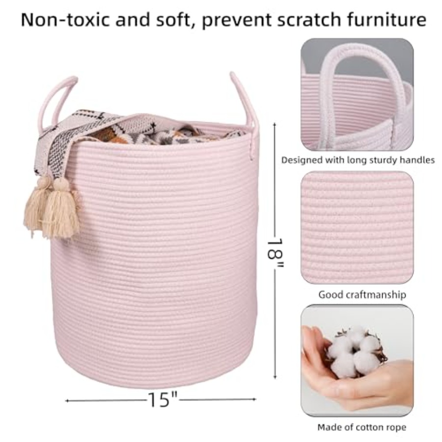 Cotton Rope Laundry Basket Ham - Baby Nursery Laundry Basket のレビューと価格