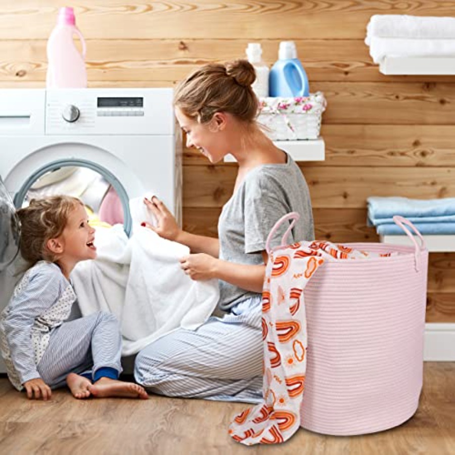 Cotton Rope Laundry Basket Ham - Baby Nursery Laundry Basket のレビューと価格