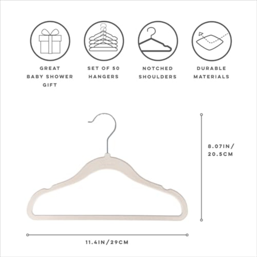 Velvet Baby Hangers NonSlip Ha - Baby Nursery Colors のレビューと価格