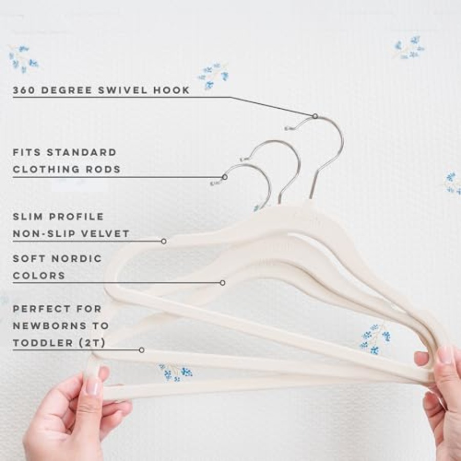 Velvet Baby Hangers NonSlip Ha - Baby Nursery Colors のレビューと価格