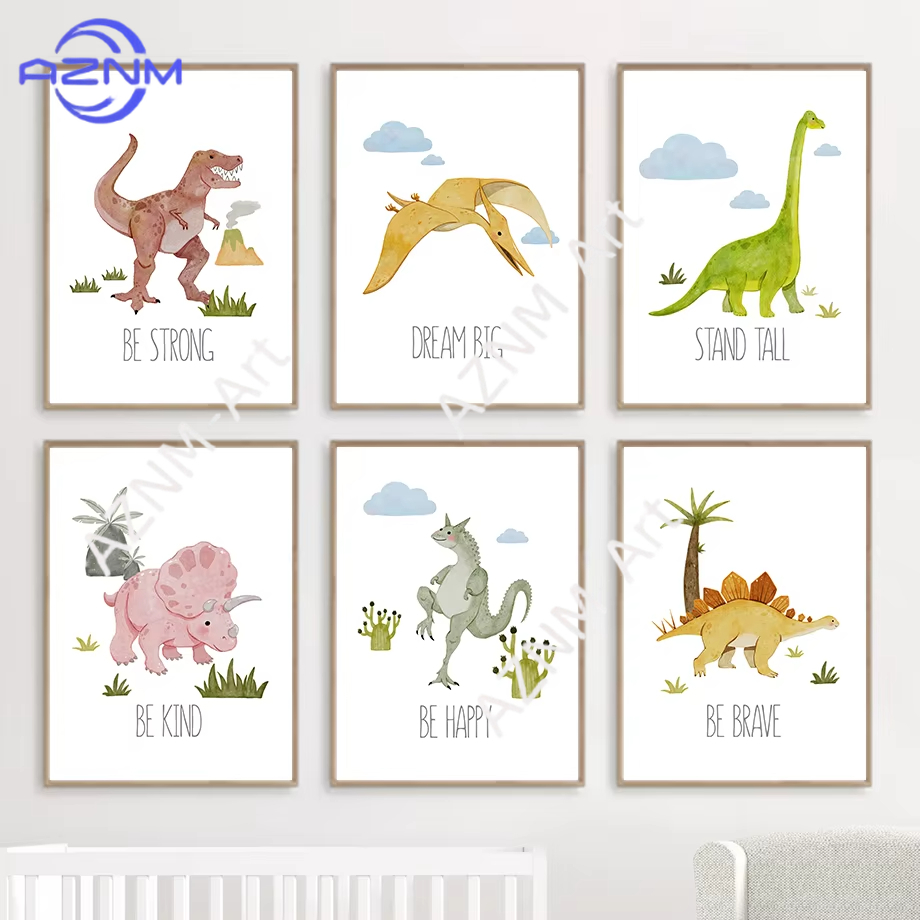 1PC/6PCS Dinosaur Inspirationa - Baby Nursery Quotes Wall Art のレビューと価格