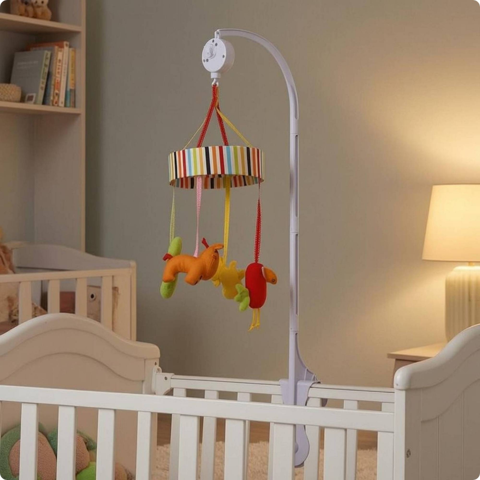 Baby Crib Mobile Stand White C - Baby Nursery Crib のレビューと価格