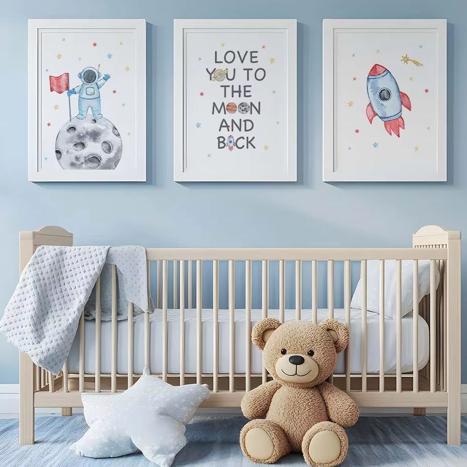 Nursery Wall Art, Space Astron - Baby Nursery Quotes Wall Art のレビューと価格