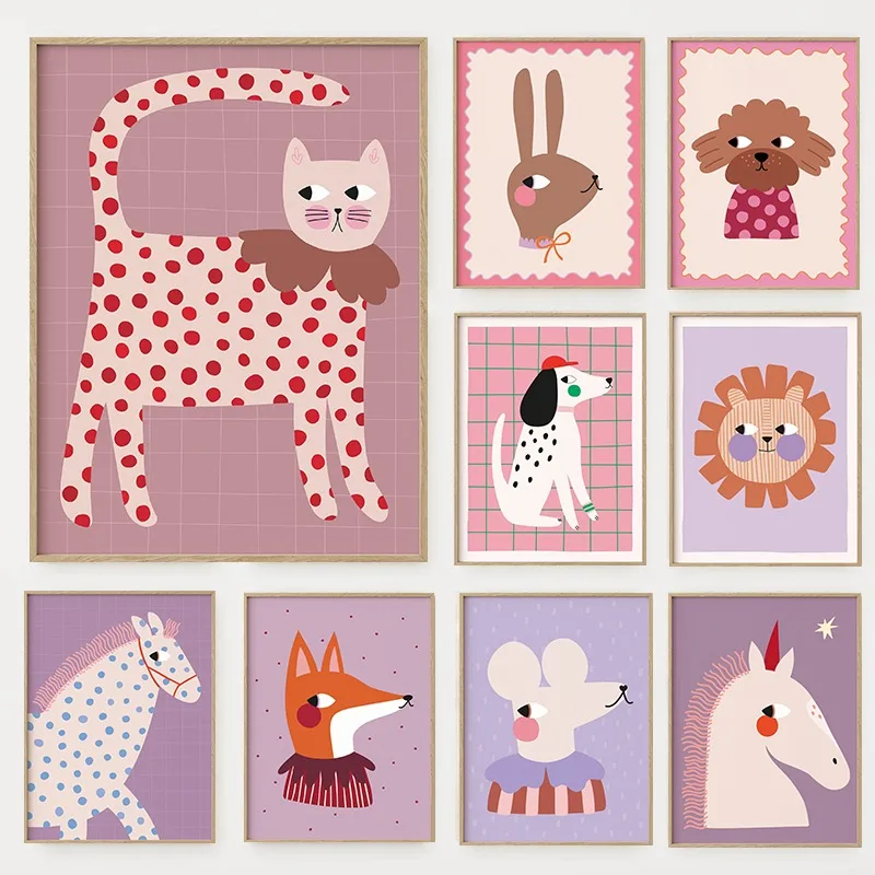 Cartoon Cute Animals Illustrat - Baby Nursery Wall Art のレビューと価格