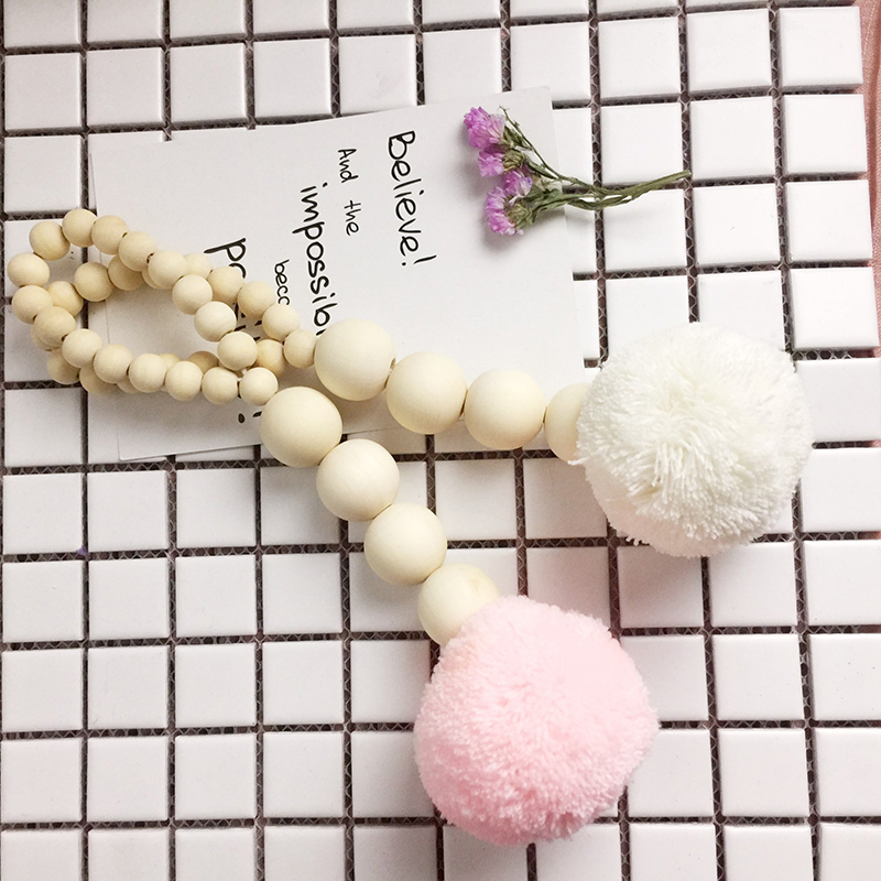 Wooden Beads Tassel Ball Garla - Baby Nursery Garland のレビューと価格
