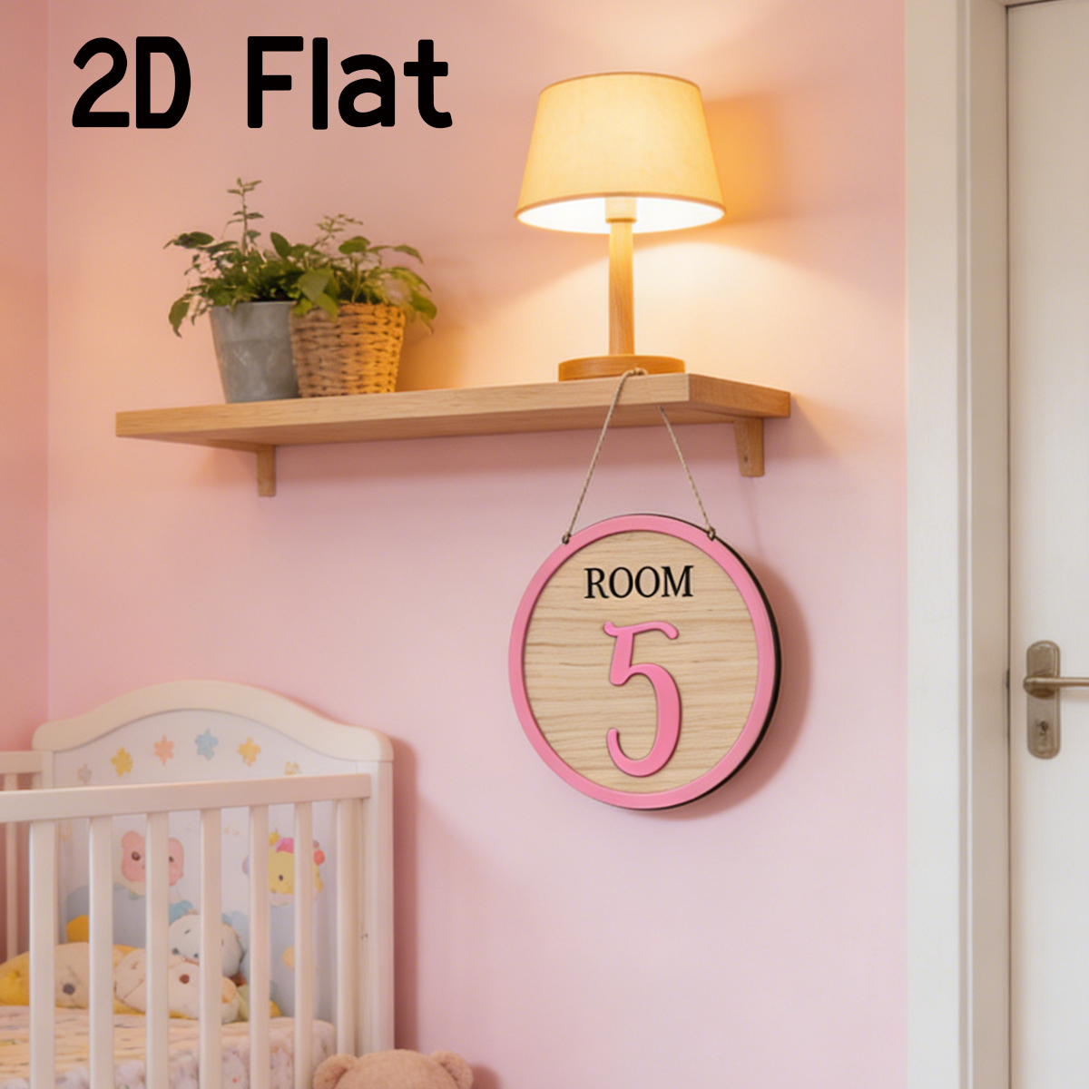 1Pc Cutom Pink Room Number Woo - Baby Nursery Usa のレビューと価格