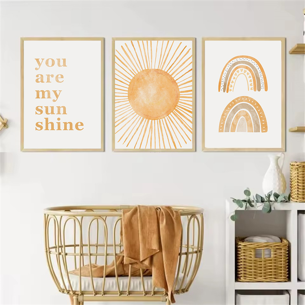 Boho Rainbow Sun Posters Abstr - Baby Nursery You Are My Sunshine のレビューと価格