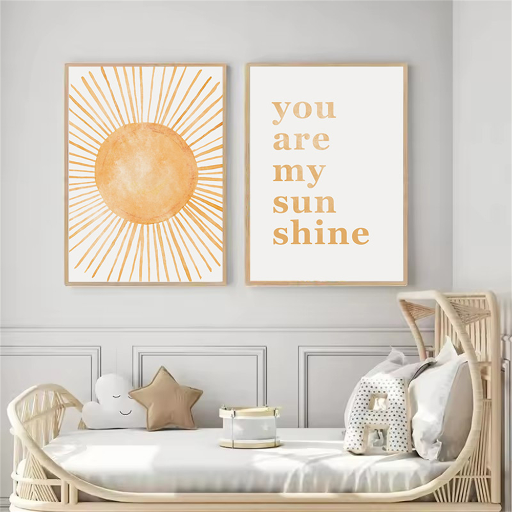 Boho Rainbow Sun Posters Abstr - Baby Nursery You Are My Sunshine のレビューと価格