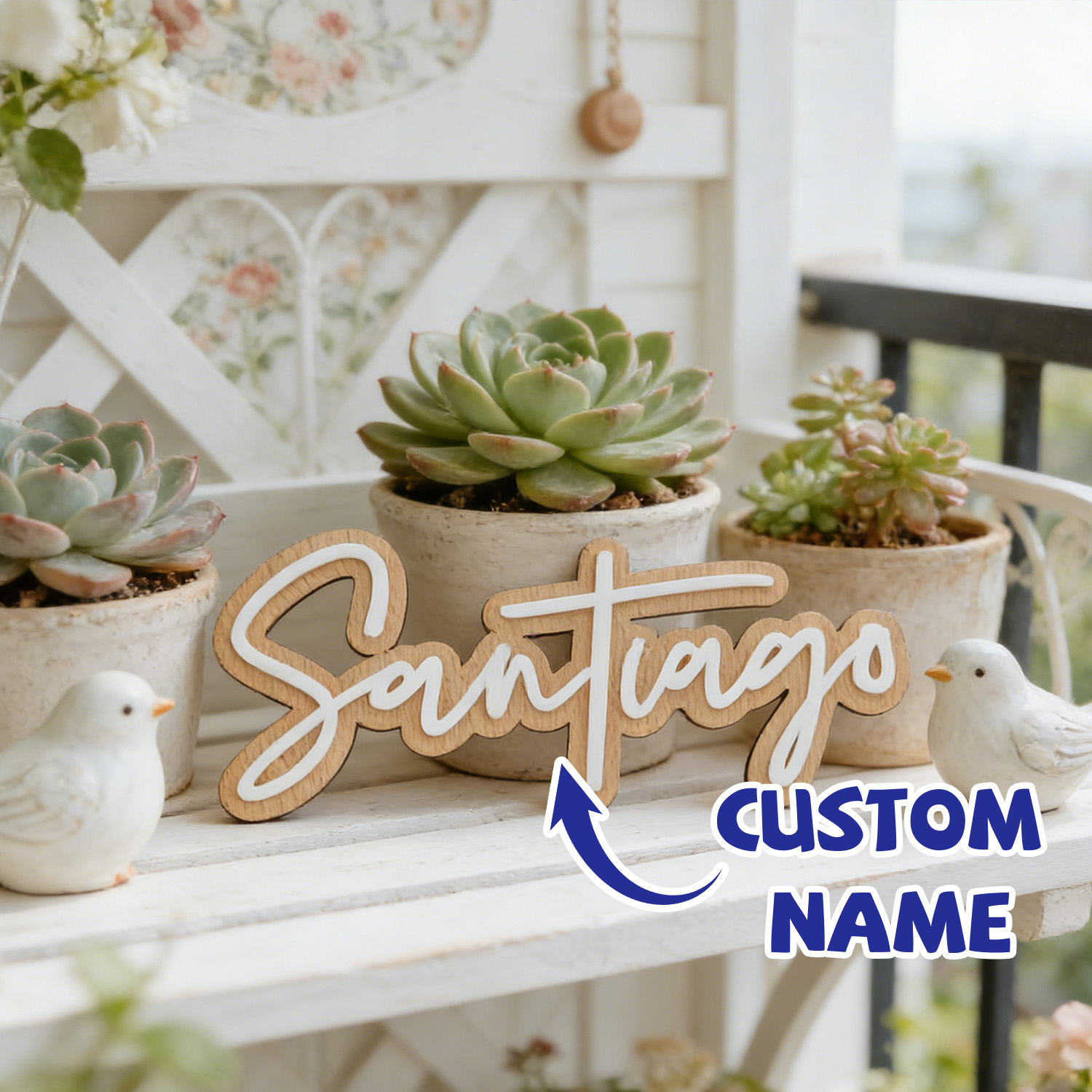 1Pc Custom Name Cute White Woo - Baby Nursery Usa のレビューと価格