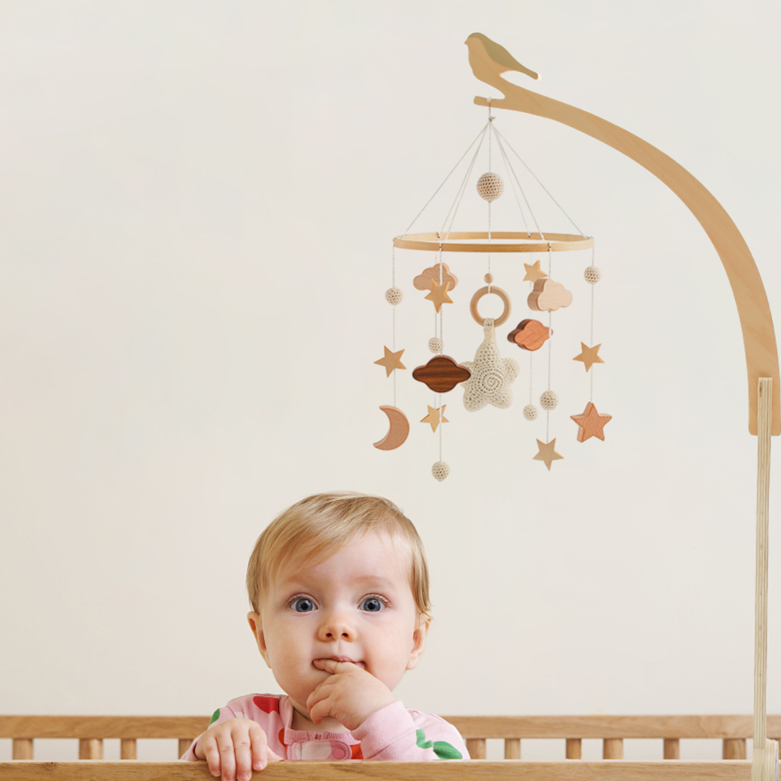 Baby Wooden Little Birdie Bed  - Crib Mobile Musical のレビューと価格