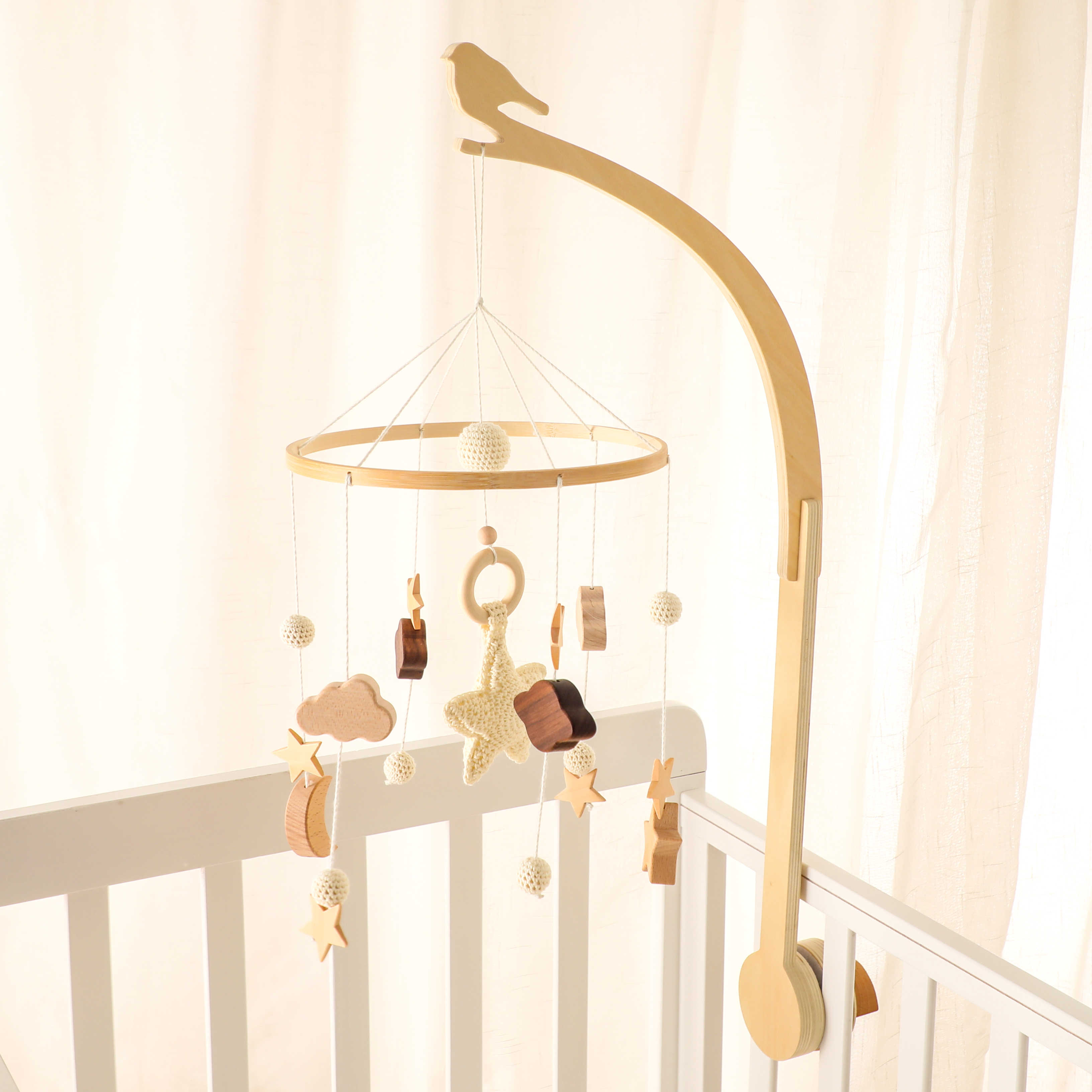 Baby Wooden Little Birdie Bed  - Crib Mobile Musical のレビューと価格
